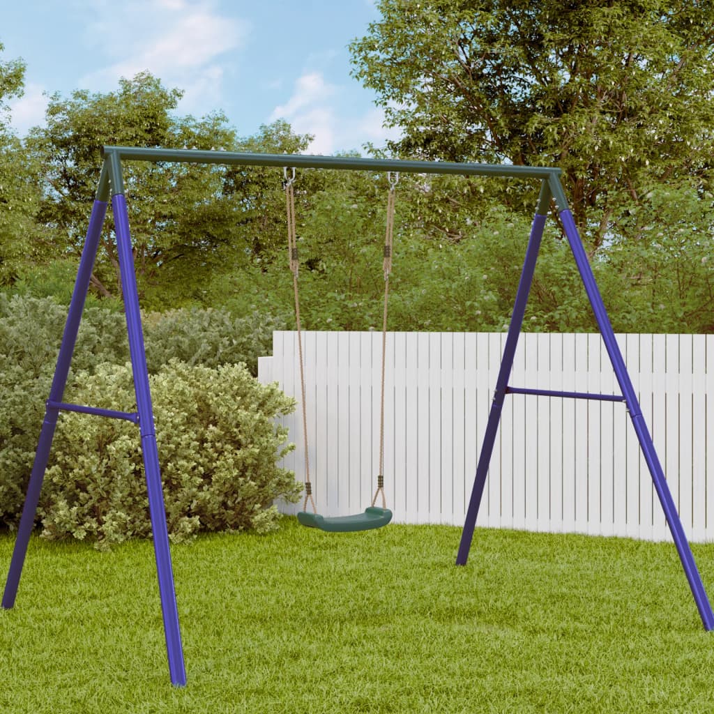 Outdoor Swing Seat for Kids Single with Adjustable Rope Green