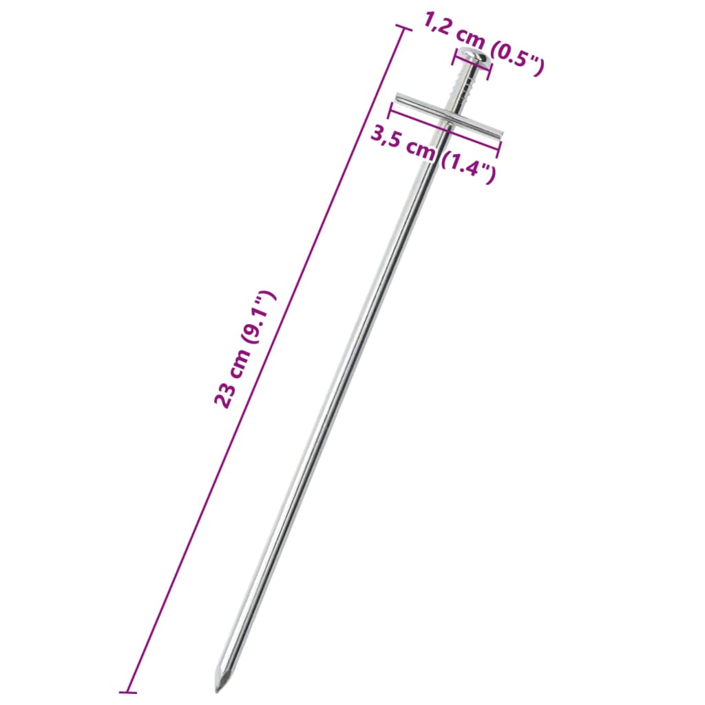 Tent Pegs 24 pcs 23 cm Ø6 mm Galvanised Steel