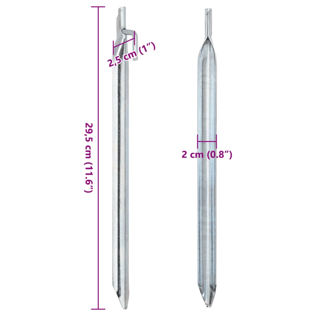 Tent Pegs 24 pcs V-shaped 29.5 cm Ø20 mm Galvanised Steel