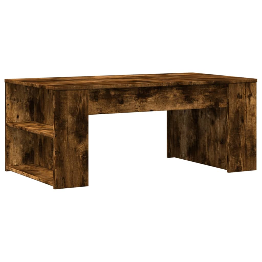 Coffee Table Smoked Oak 102x55x42 cm Engineered Wood