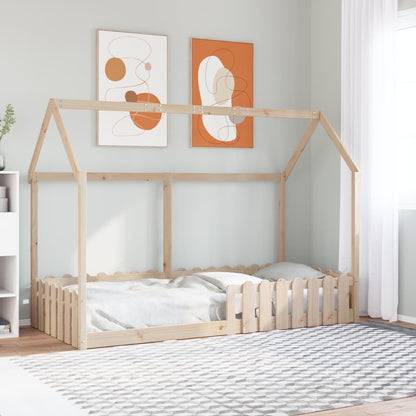 Kids' House Bed Frame 90x200 cm Solid Wood Pine