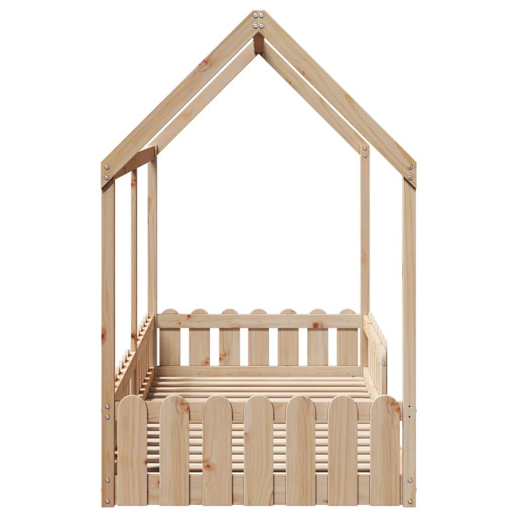 Kids' House Bed Frame 90x200 cm Solid Wood Pine