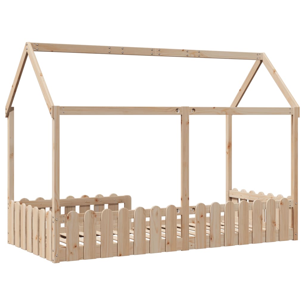 Kids' House Bed Frame 90x200 cm Solid Wood Pine