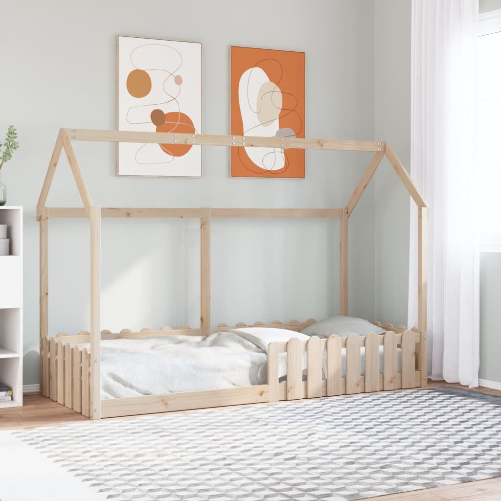 Kids' House Bed Frame 80x200 cm Solid Wood Pine