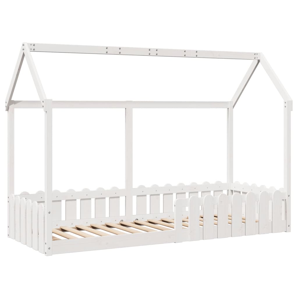 Kids' House Bed Frame without Mattress White 80x200 cm