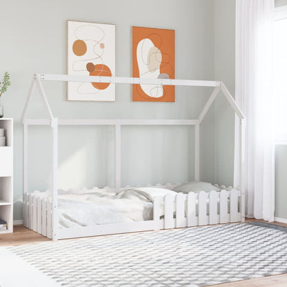 Kids' House Bed Frame without Mattress White 80x200 cm