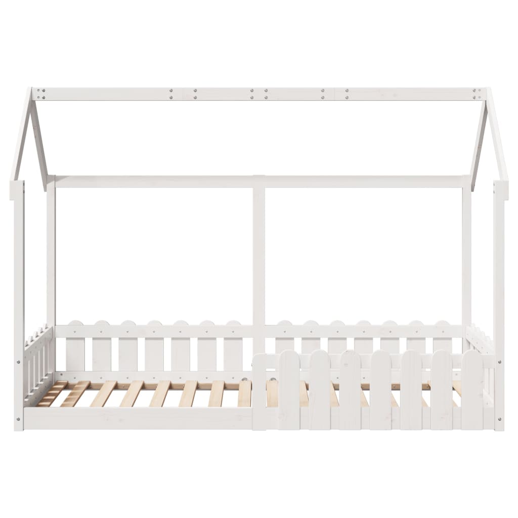 Kids' House Bed Frame without Mattress White 80x200 cm