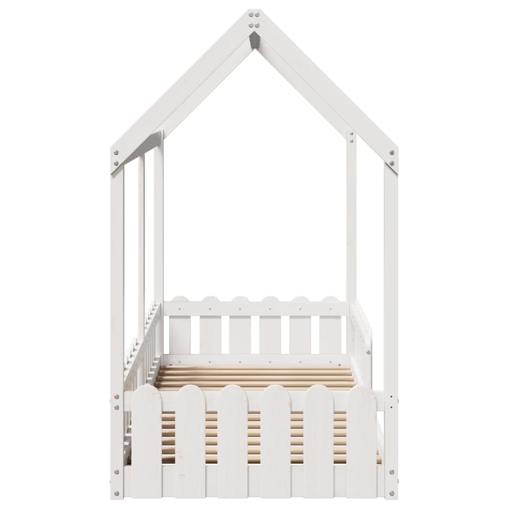 Kids' House Bed Frame without Mattress White 80x200 cm