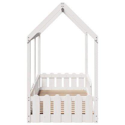 Kids' House Bed Frame without Mattress White 80x200 cm