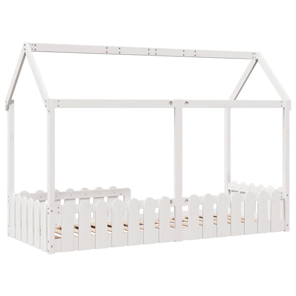 Kids' House Bed Frame without Mattress White 80x200 cm