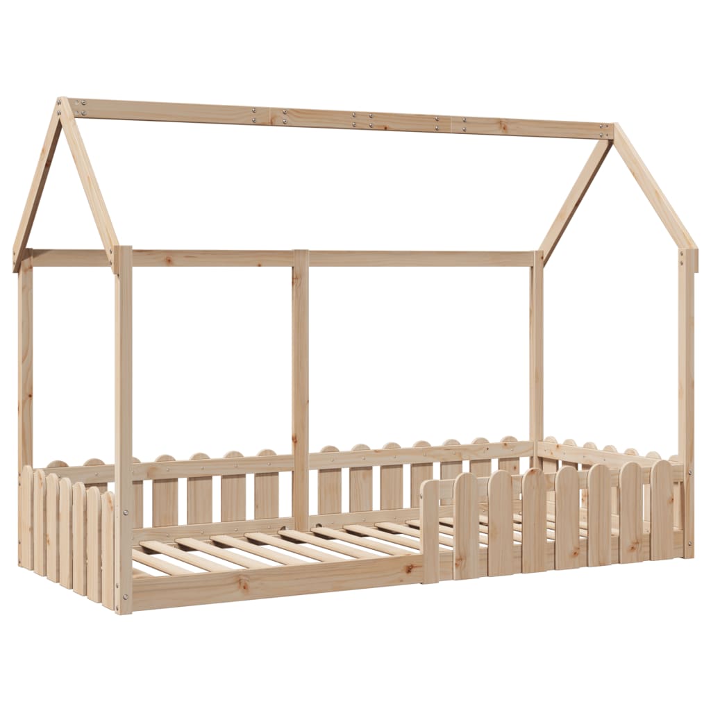 Kids' House Bed Frame 90x190 cm Solid Wood Pine