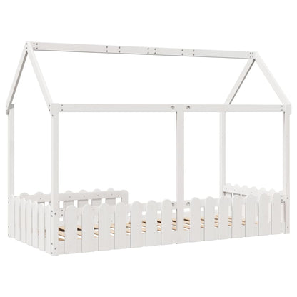 Kids' House Bed Frame White 90x190 cm Solid Wood Pine