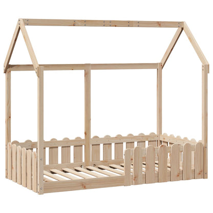 Kids' House Bed Frame 80x160 cm Solid Wood Pine