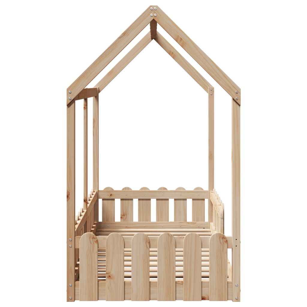 Kids' House Bed Frame 80x160 cm Solid Wood Pine