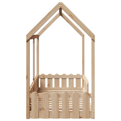 Kids' House Bed Frame 80x160 cm Solid Wood Pine