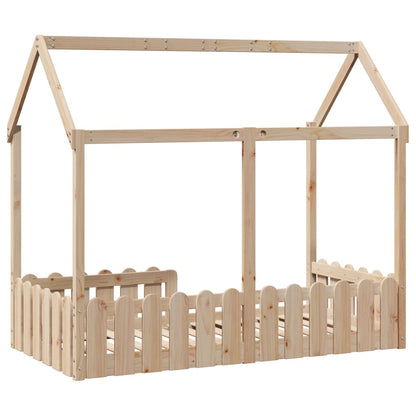 Kids' House Bed Frame 80x160 cm Solid Wood Pine