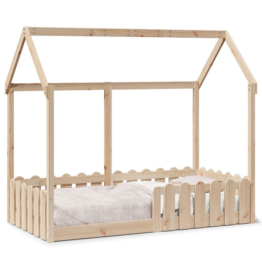 Kids' House Bed Frame 80x160 cm Solid Wood Pine