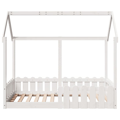 Kids' House Bed Frame without Mattress White 80x160 cm