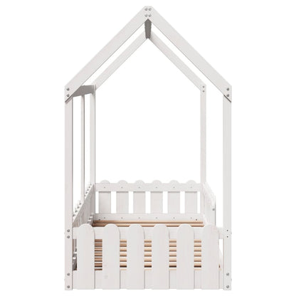 Kids' House Bed Frame without Mattress White 80x160 cm