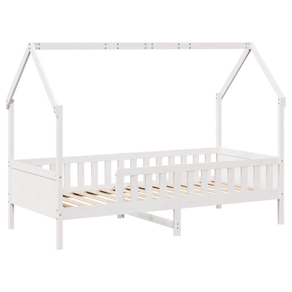 Kids' House Bed Frame White 90x200 cm Solid Wood Pine