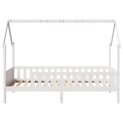 Kids' House Bed Frame White 90x200 cm Solid Wood Pine