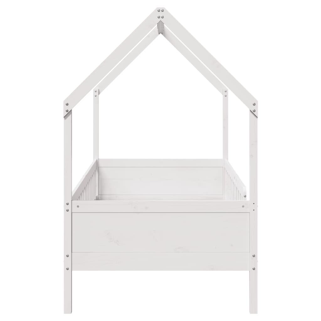 Kids' House Bed Frame White 90x200 cm Solid Wood Pine