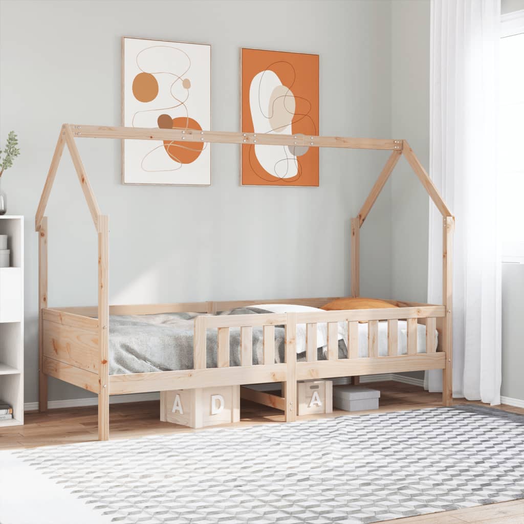 Kids' House Bed Frame without Mattress 80x200 cm Pine