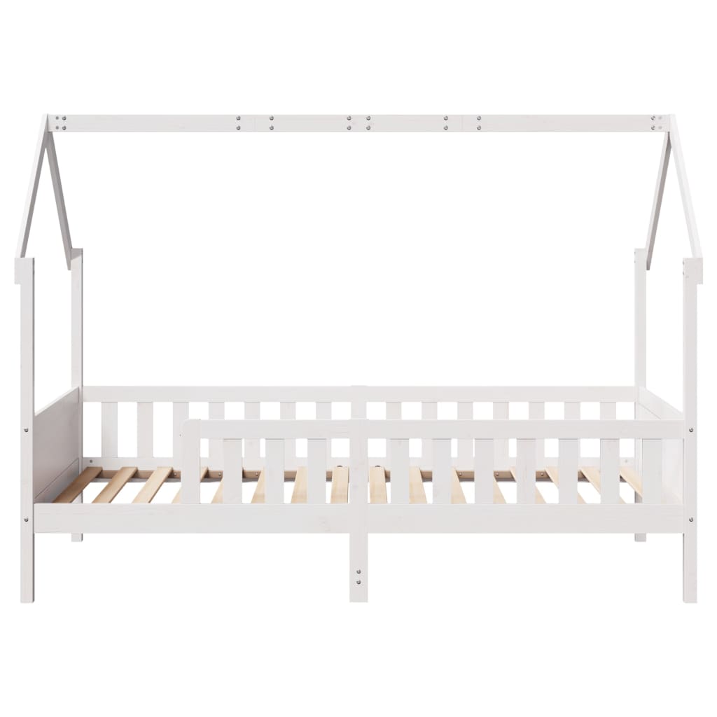 Kids' House Bed Frame White 80x200 cm Solid Wood Pine