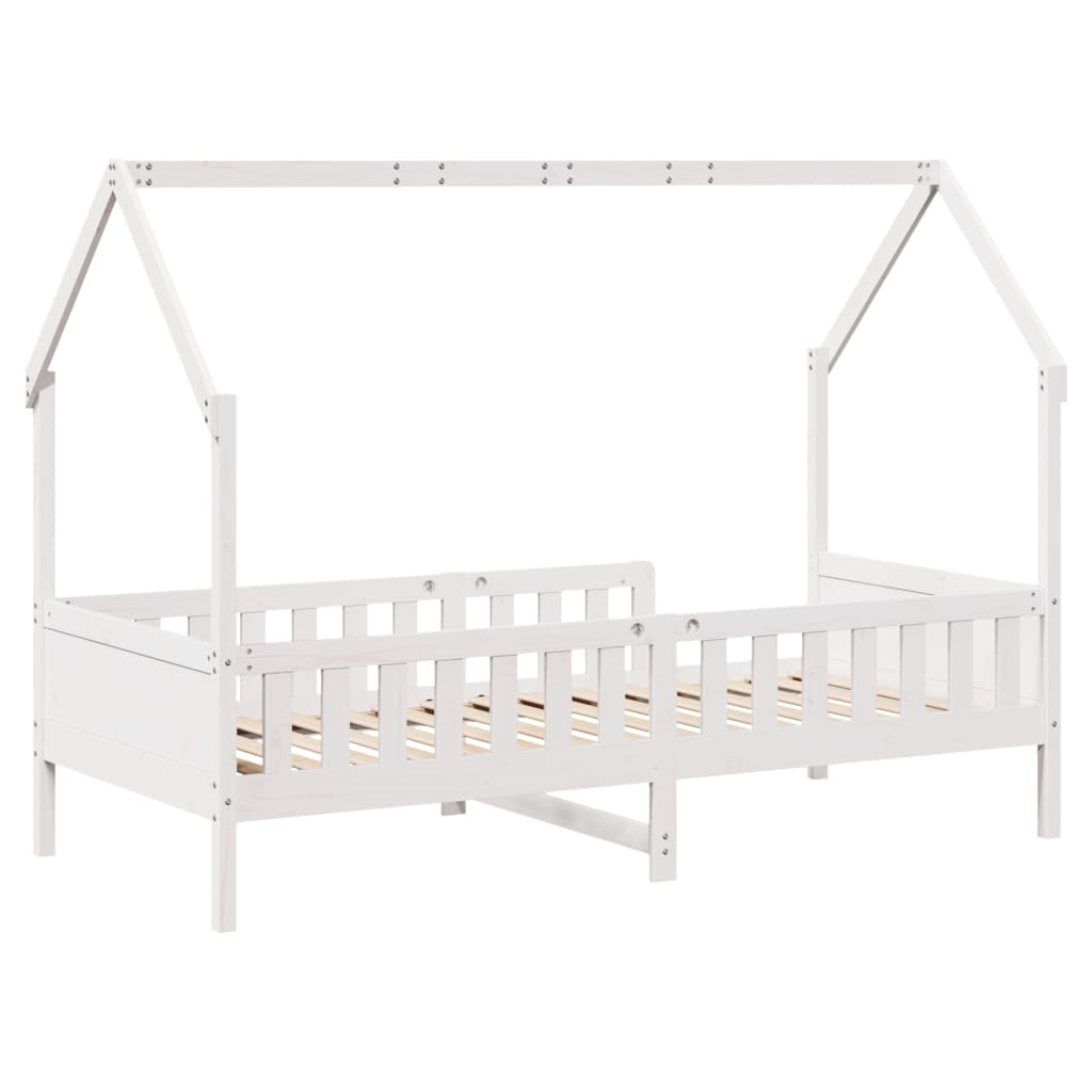 Kids' House Bed Frame White 80x200 cm Solid Wood Pine