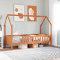 Kids' House Bed Frame Wax Brown 80x200 cm Solid Wood Pine