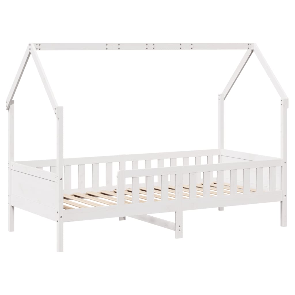 Kids' House Bed Frame White 90x190 cm Solid Wood Pine