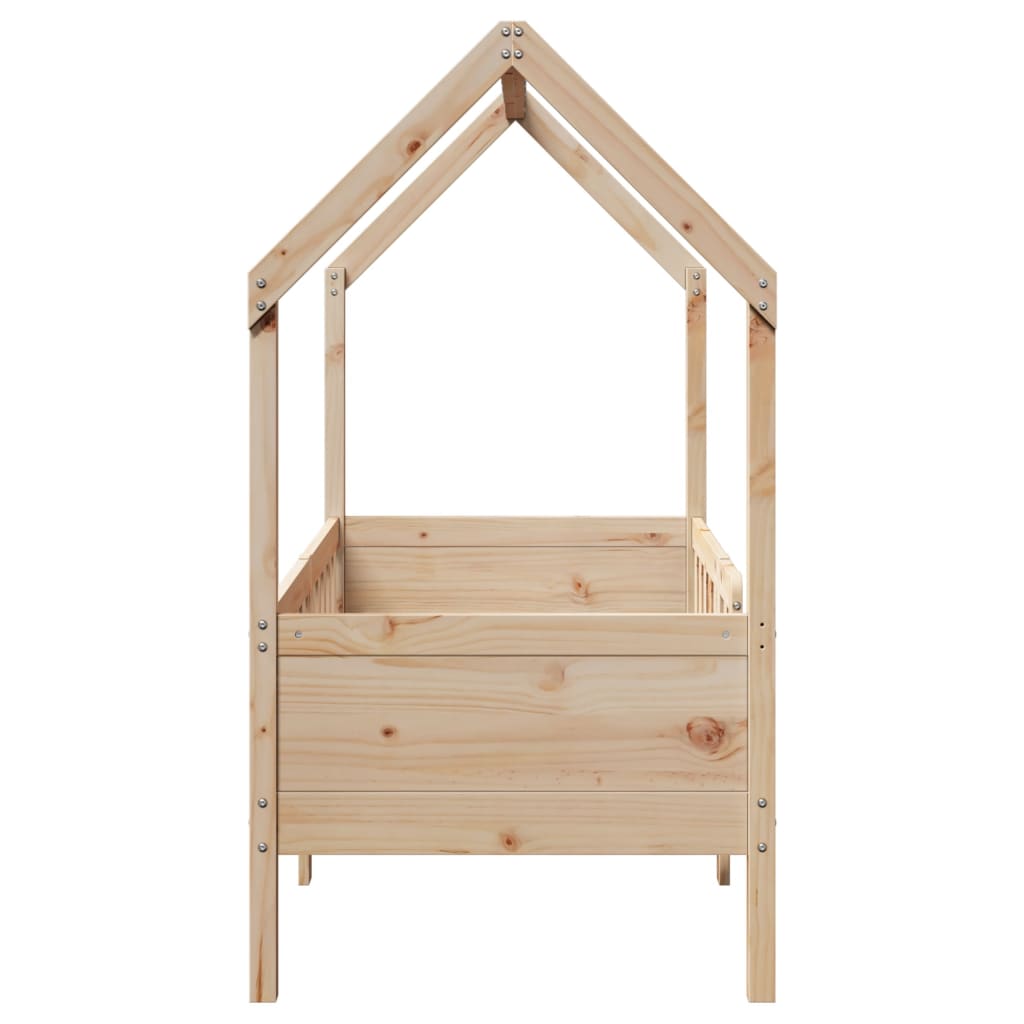 Kids' House Bed Frame 80x160 cm Solid Wood Pine