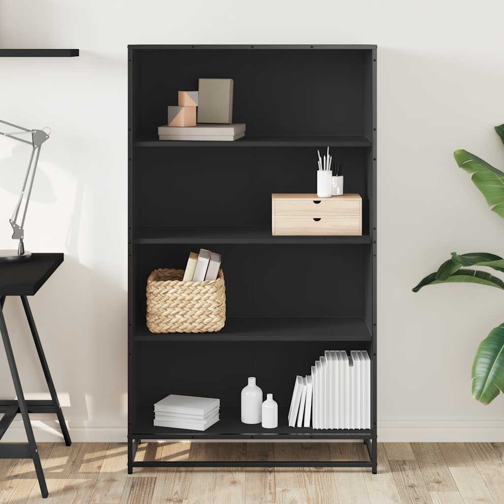 Bookcase Black 80.5x35x139 cm Engineered Wood