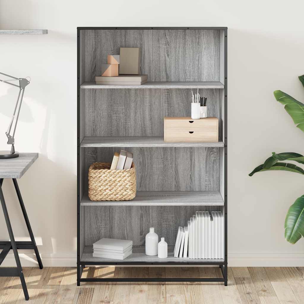 Bookcase Grey Sonoma 80.5x35x139 cm Engineered Wood