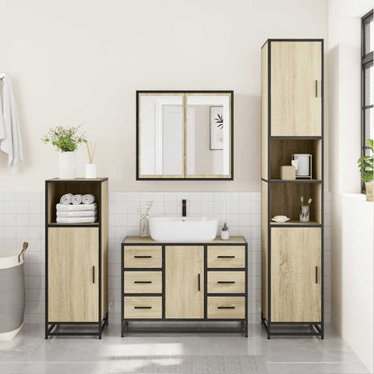 2 Piece Bathroom Furniture Set Sonoma Oak Engineered Wood