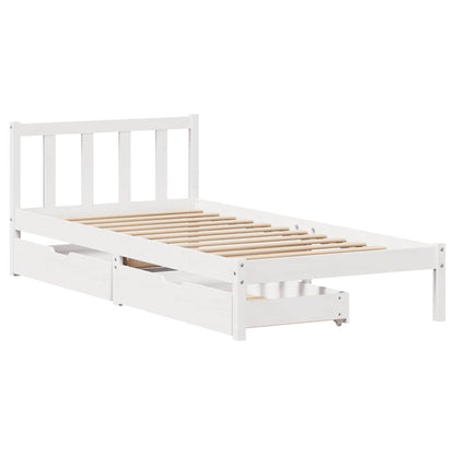 Bed Frame without Mattress White 75x190 cm Small Single Solid Wood Pine