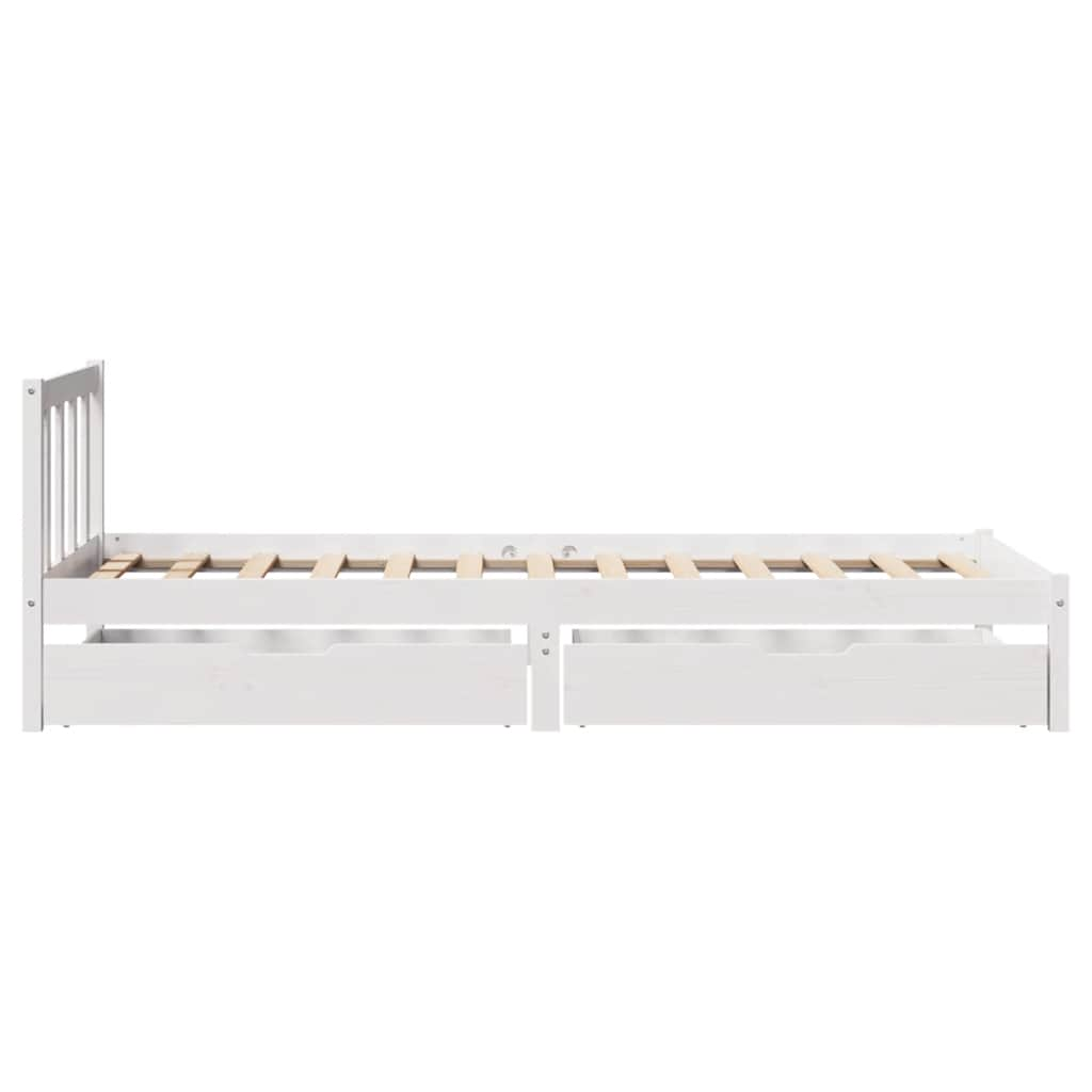 Bed Frame without Mattress White 75x190 cm Small Single Solid Wood Pine