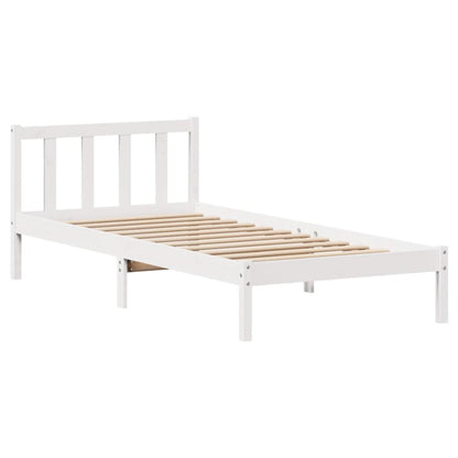 Bed Frame without Mattress White 75x190 cm Small Single Solid Wood Pine