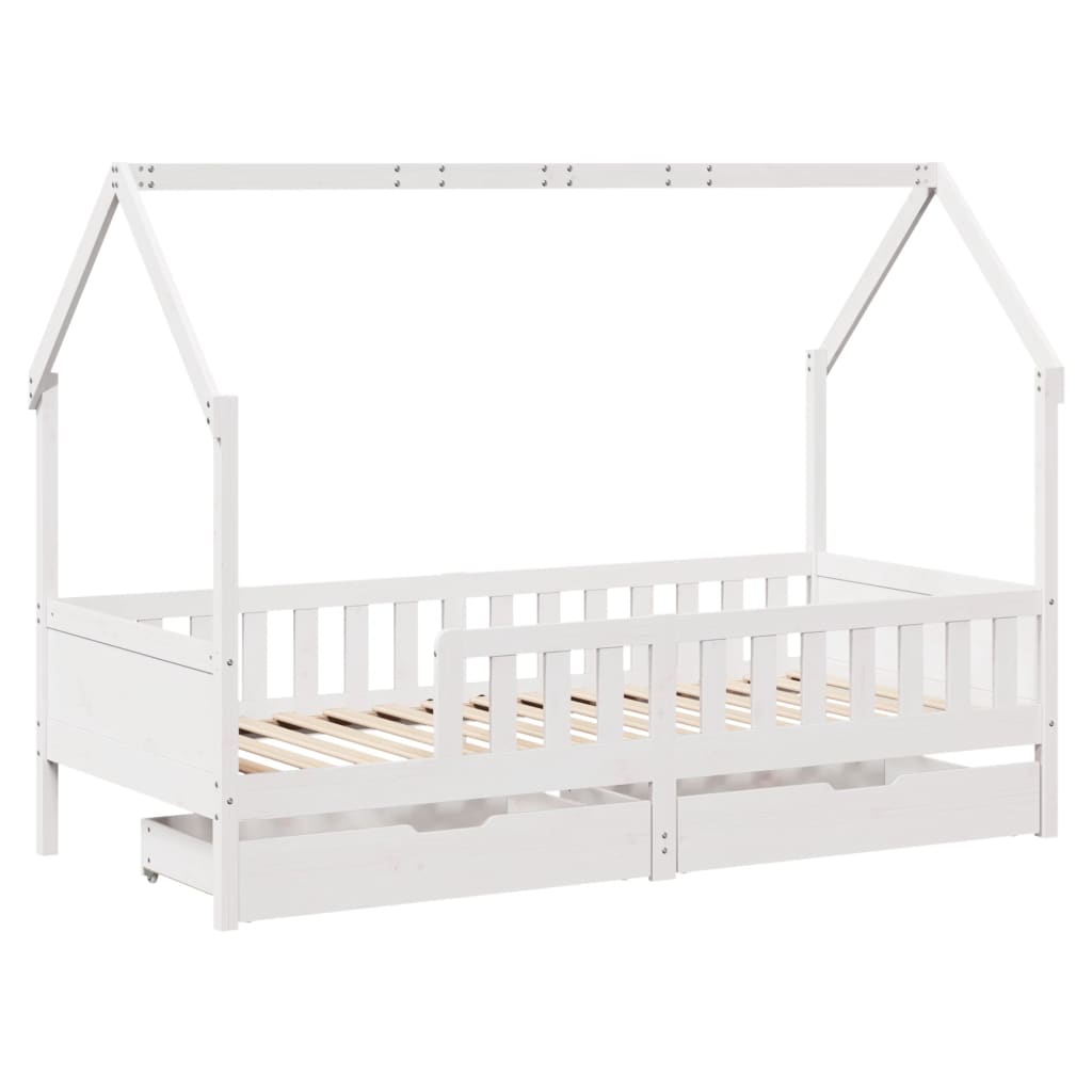 Kids Bed Frame with Drawers without Mattress 80x200 cm Solid Wood