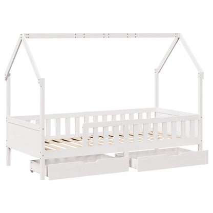 Kids Bed Frame with Drawers without Mattress 80x200 cm Solid Wood