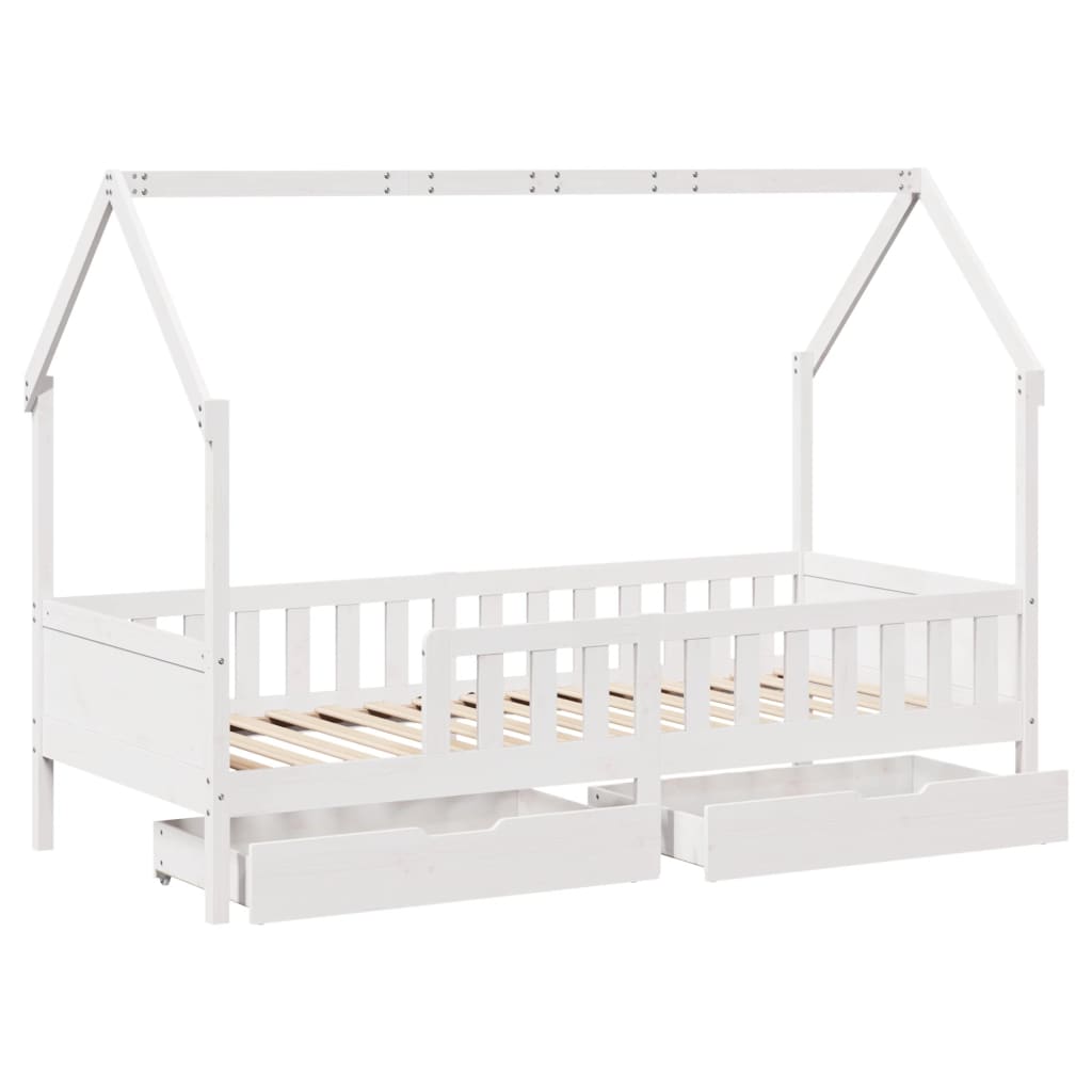 Kids Bed Frame with Drawers without Mattress 90x190 cm Single Solid Wood