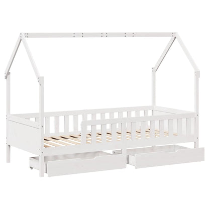 Kids Bed Frame with Drawers without Mattress 90x190 cm Single Solid Wood