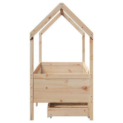 Kids Bed Frame with Drawers without Mattress 80x160 cm Solid Wood