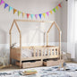 Kids Bed Frame with Drawers without Mattress 80x160 cm Solid Wood