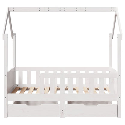 Kids Bed Frame with Drawers without Mattress 80x160 cm Solid Wood