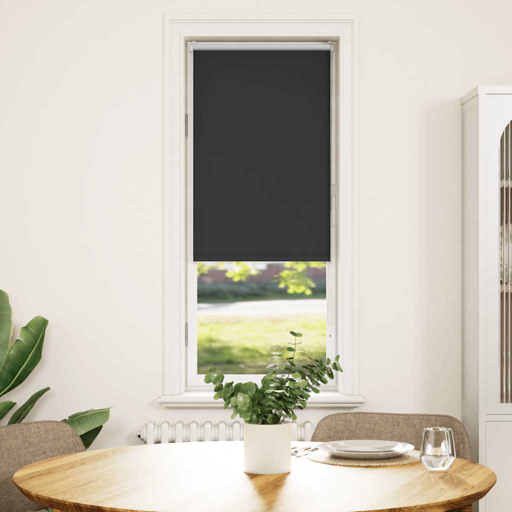 Roller Blind Blackout Black 55x130 cm Fabric Width 50.7 cm Polyester