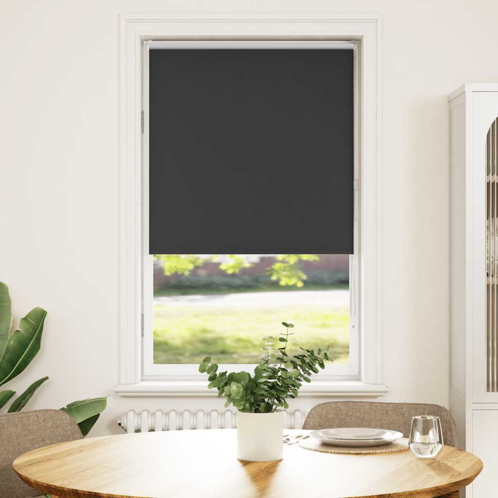 Roller Blind Blackout Black 85x130 cm Fabric Width 80.7 cm Polyester