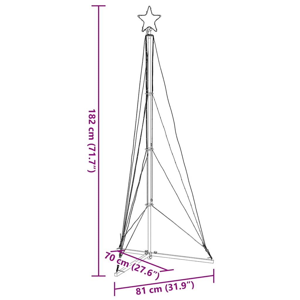 Christmas Tree Light 363 LEDs Cold White 182 cm