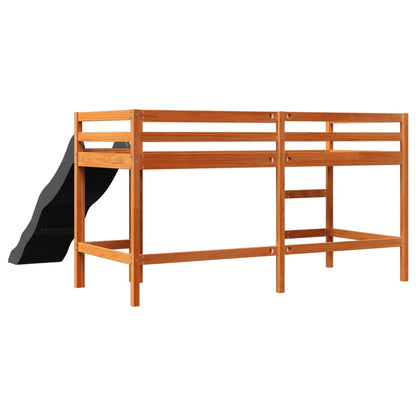 Kids' Loft Bed without Mattress Wax Brown 80x200 cm Solid Wood Pine