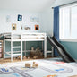 Kids' Loft Bed without Mattress White 90x200 cm Solid Wood Pine